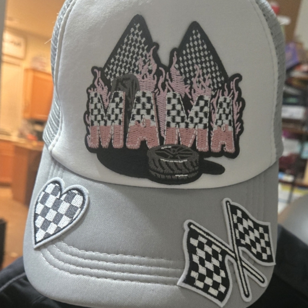 Racing Style Checkered Mama Hat